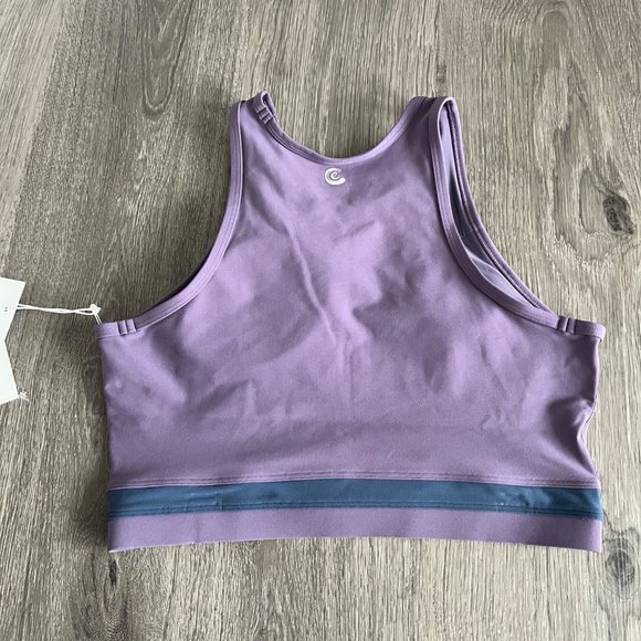 Johnny Was Calme Criss Cross Purple High Neck Activewear Sports Bra Medium M - Picture 7 of 9